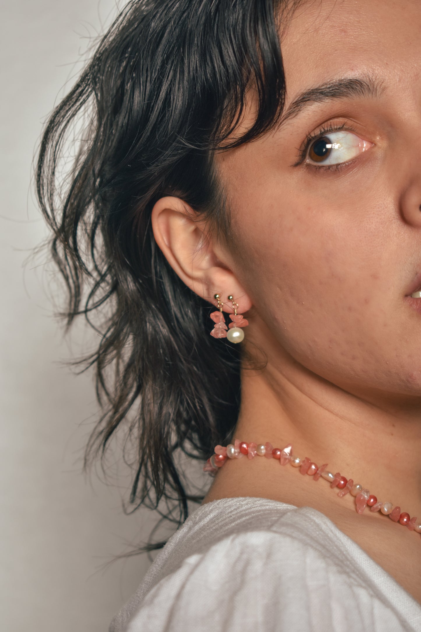 madison earrings - red quartz