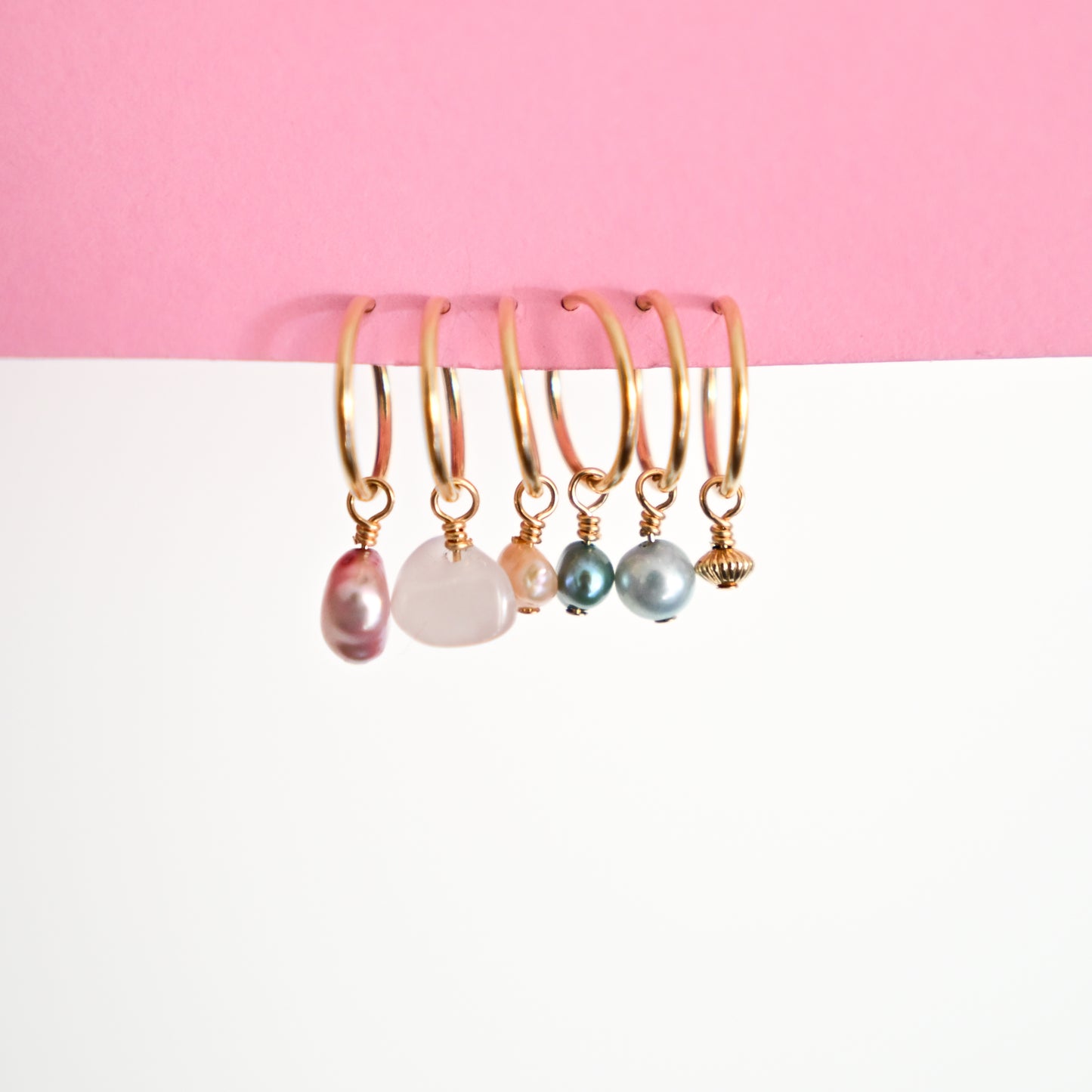 Small Charm Hoops