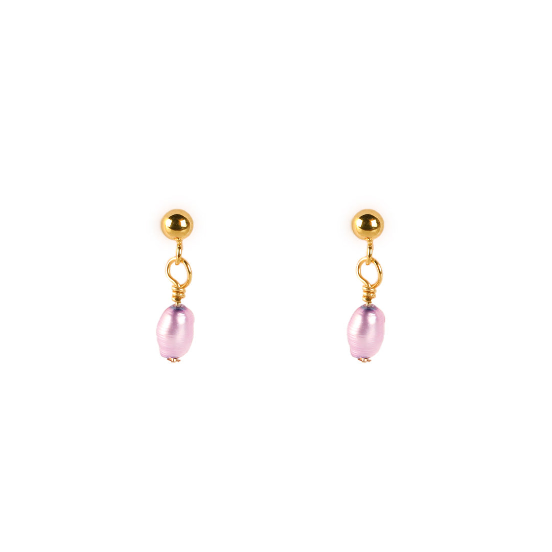 purple pearl earrings