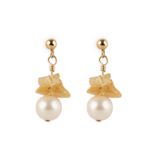 bisou earrings - citrine