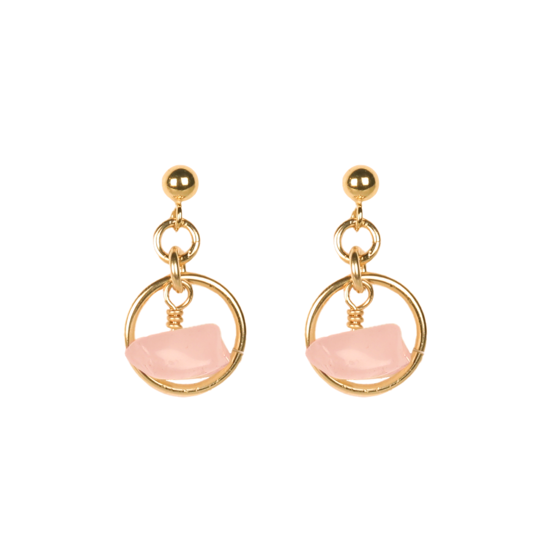 smonty luna earrings rose quartz