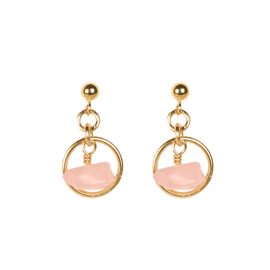 smonty luna earrings rose quartz