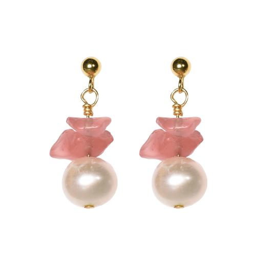 bisou earrings - red quartz