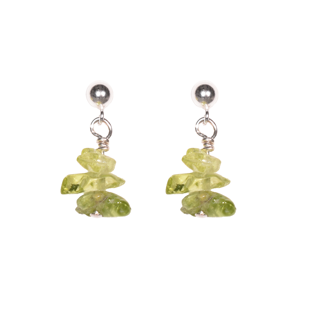 maddison earrings - silver peridot